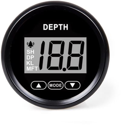 Hollex zwarte Dieptemeter 9-32V Ø59mm inclusief Spiegeltransducer