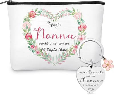 Cadeauset voor Oma met Make-uptas en Sleutelhanger - Perfect voor Verjaardag, Kerstmis of Moederdag