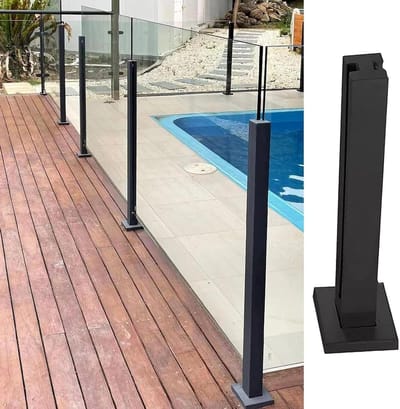 Glazen Reling Post - Terrashek Paneel - Buitenruimte Beveiligen - 316 Roestvrij Staal - 85 cm Hoog - Zilver