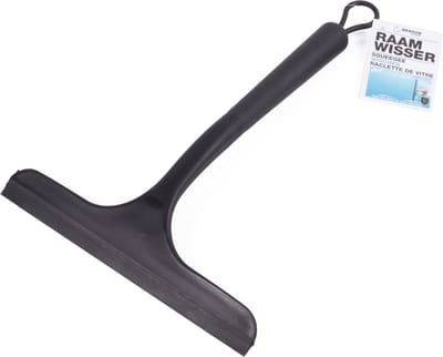 Raamwisser - kunststof - zwart - met ophang lus - 20 cm - Raamtrekker - Douche wisser