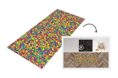Keukenloper - Loper keuken - Patronen - Kleuren - Regenboog - Abstract - 120x50 cm - Keukenloper vinyl