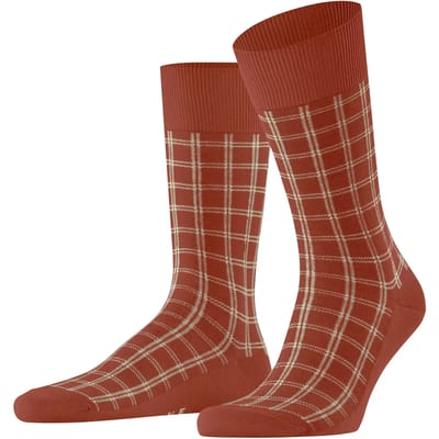 FALKE Modern Tailor modieus geruit duurzaam katoen sokken heren orange - maat 39-42