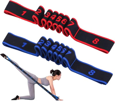 Yoga Stretch Riemen - Fitness Banden - Oefening en Training - Multi Lus Ontwerp - 90 x 4 cm