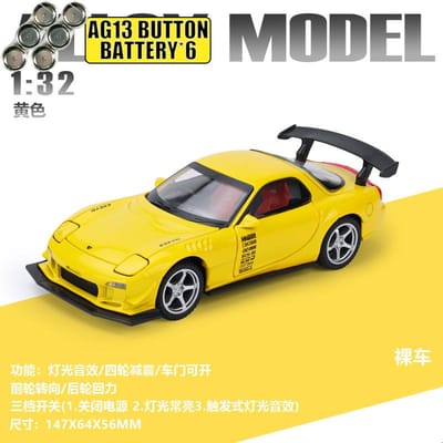 Jdm 1:32 Mazda Rx7 Rx-7 Fd3S Track Modified Sportwagen Legering Sportwagen Model Diecast Metaal Racevoertuig Simulatie Auto Modellen