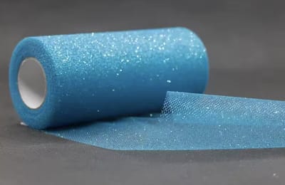 Glitter tule - Aqua - 22,8 meter