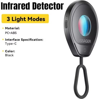 Essager Mini Verborgen Camera Detector Draagbare Anti-Spionage Infrarood Lens Zoeker Anti-Gluren Gadget Voor Reis Hotel Badkamer Veiligheid