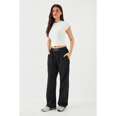 Dames DSGN Studio Broek met Elastische Taille en Rechte Pijpen | Black | Maat: XS