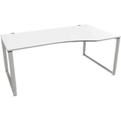 Schäfer Shop  Genius Free-form bureau MODENA FLEX, beugelvoet, handmatig in hoogte verstelbaar, rechter uitsteeksel, B 1800 mm, wit