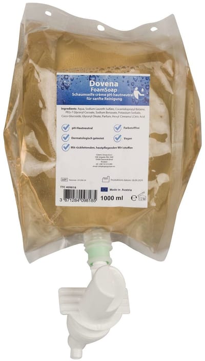 MAUL MaulCare schuimzeep navulling 6 x 1000 ml, pH-huidneutraal, veganistisch, kleurstofvrij, hydraterend, EU Ecolabel, compatibel met MAULcare