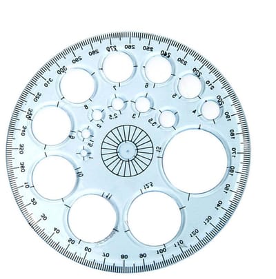Geometrische Tekenliniaal - Cirkel Sjabloon - Nauwkeurig Tekenen - Multifunctioneel Ontwerp - 11.5 cm - Blauw