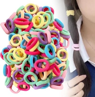 Kleurige Mini Scrunchies - 100 Stuks Kleine Haarkrabbers voor Kinderen, Perfect voor Pigtails en Haaraccessoires