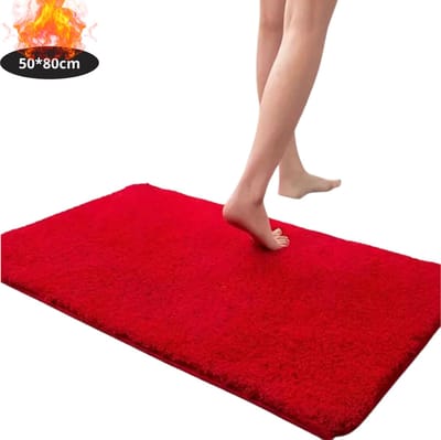 Nivard Badmat - Douchemat - Antislip - Wc Mat - Toiletmat - Badkamermat - Rood - 50x80