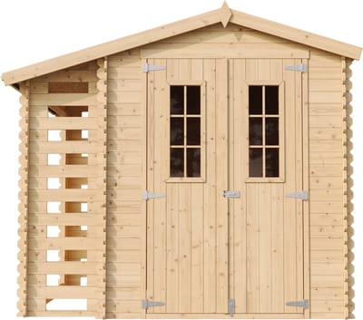 Timbela M386C+M386G - Houten tuinhuis-brandhoutschuurtje - 4,33 m² - 206x272xH224 cm - met vloer