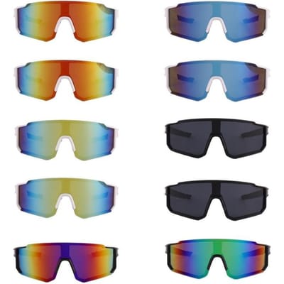 10 stuks Fietsbril UV-bescherming Zonnebril voor Mannen Vrouwen Motorfiets Winddicht Buiten Sportbril