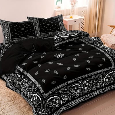 2/3-delige Dekbedovertrekset in Boheemse Stijl 3D Geprint Paisley Mandala Bloemen Dekbedovertrekset - Zacht Comfortabel Ademend Beddengoed US Twin 172x218cm