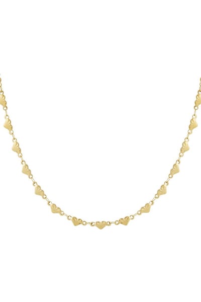 Yehwang - Hartjes damesketting - Goudkleurig - Nikkel vrij - Roestvrij staal - Lengte 40 cm