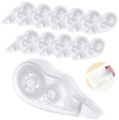 Correctierollers - Correctietape - Fouten Corrigeren - Direct Overschrijfbaar - 12 Stuks - Wit