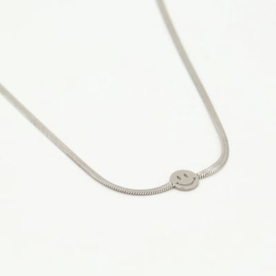 Bijoutheek Ketting smiley slang schakel Zilver JE13560