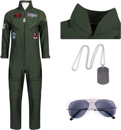 Heren Piloten Kostuum voor Cosplay en Feestjes - Perfect voor Themafeesten en Verkleedpartijen