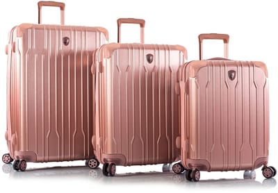 Heys Xtrak 4 wielen Kofferset 3-delig met uitbreidingsplooi - Harde bagage - TSA slot - rose gold