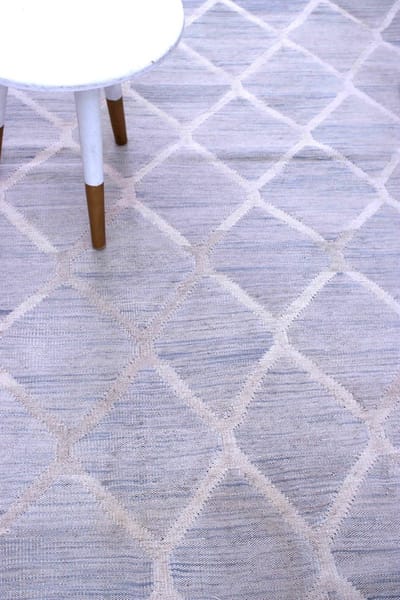 Grijs Tapijt Laagpolig Handgeweven Wollen Vloerkleed - Koho Afghan Modern Kelim 222x157 - 222x157cm- Modern - Woonkamer - Salon - Slaapkamer - Eetkamer