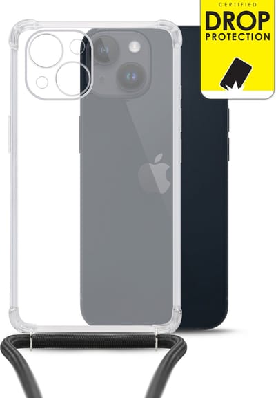 My Style Doorzichtig Telefoonhoesje geschikt voor Apple iPhone 14 Flexibel TPU | My Style Loop Hoesje met koord | Doorzichtig Hoesje iPhone 14 - Transparant