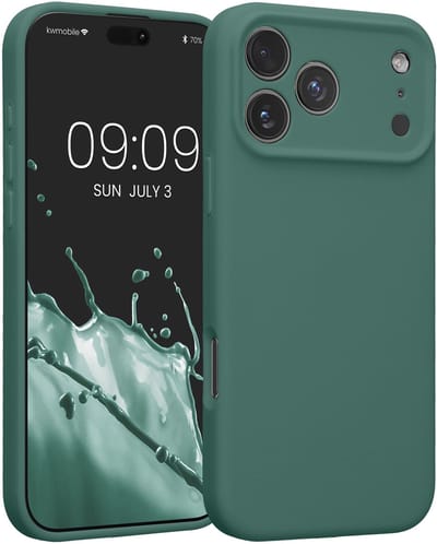 kwmobile telefoonhoesje geschikt voor Apple iPhone 17 Pro Max - TPU backcover met siliconen coating - Smartphone case in dennengroen