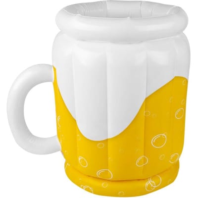 Refroidisseur gonflable en PVC, seau à glace pour boissons, bière, Camping en plein air, Barbecue, piscine, fête sur la plage jaune/blanc
