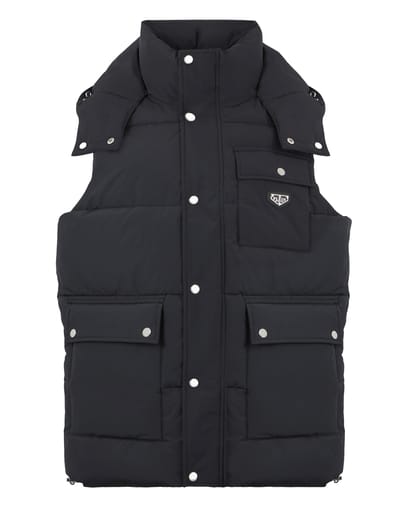 Nylon Puffer Vest Gothic Plein