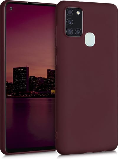 kwmobile telefoonhoesje geschikt voor Samsung Galaxy A21s - Hoesje voor smartphone - Back cover in wijnrood