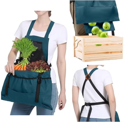 Dailygoods- Fruitplukschort Grote Capaciteit - Duurzaam/Oxford-stof - Snelsluiting - Handige Opslag - Slijtvast - Efficiënte Tijdsbesparing - Oogsttas