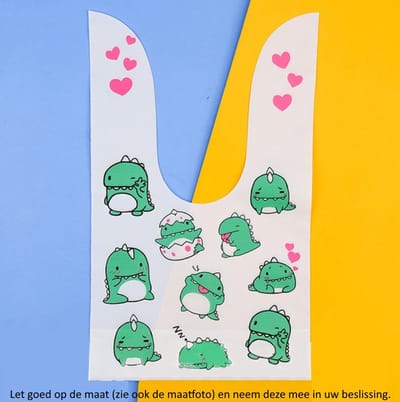10x Uitdeelzakjes Dino 10 x 17 cm - Cellofaan Plastic Traktatie Kado Zakjes - Snoepzakjes - Koekzakjes - Koekje - Cookie Bags - Verjaardag - Giganotosaurus