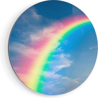 Artaza Dibond Muurcirkel Regenboog - Ø 90 cm - Groot - Wandcirkel - Rond Schilderij - Voor Binnen en Buiten