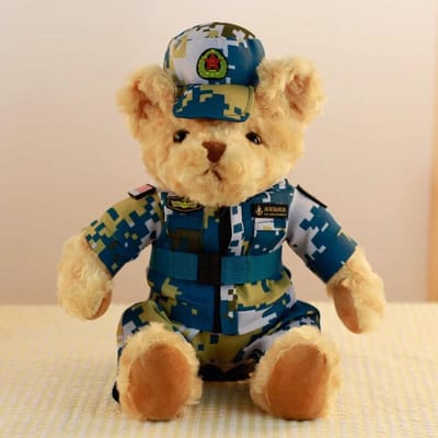 Camouflage Gewapende Politie Beer Pop Kracht Gewapende Politie Marine Corps Beer Pop Pluche Speelgoed Militaire Liefde 25cm