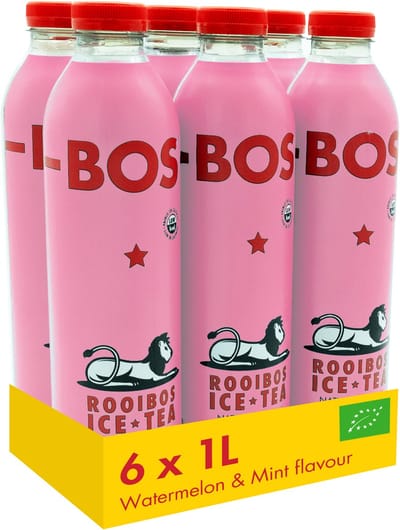 BOS Ice Tea - Watermelon & Mint - BIO - Rooibos - Koolzuurvrij - Multipack 6 x 1L