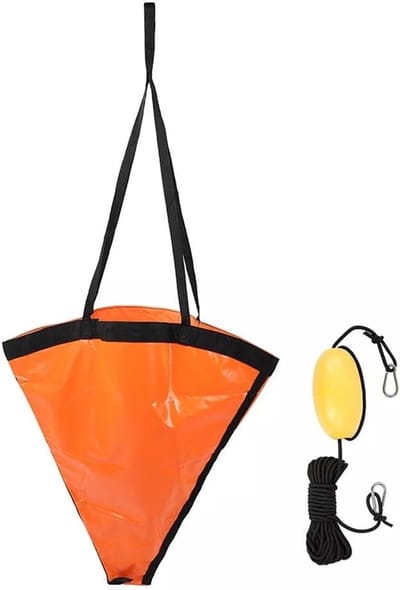 Wateranker boei set - Drift anker - Stabiliteit op water - Robuust PVC materiaal - 80x70cm - Oranje zwart