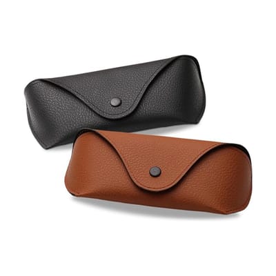 Zonnebril- en brillenkoker van PU-leer – Unisex zachte brillenkoker – Draagbare, ultradunne opbergkoker voor leesbrillen – Uitermate geschikt voor dagelijks gebruik of op reis, de ideale keuze voor al uw brillenbehoeften – 2 stuks