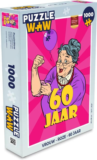 Puzzel Vrouw - Roze - 60 jaar - Legpuzzel - Puzzel 1000 stukjes volwassenen