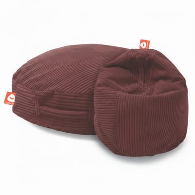 Whoober Ibiza XL – Ronde Zitzak – Terracotta dik ribfluweel – Comfortabel & Duurzaam