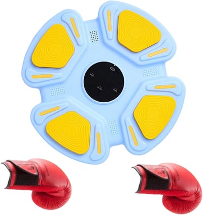 Boksmachine met Verlichting - Reactie Doel - Thuis Fitness - Dynamische Muziek Training - 32x32x5 cm - Blauw