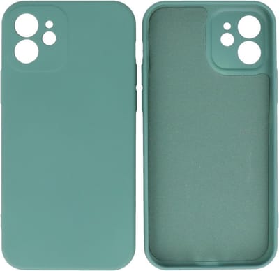 Fashion Backcover Telefoonhoesje - Color Hoesje - Geschikt voor de iPhone 12 - Donker Groen