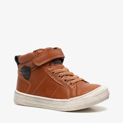 Blue Box hoge jongens sneakers cognac - Maat 24 - Uitneembare zool