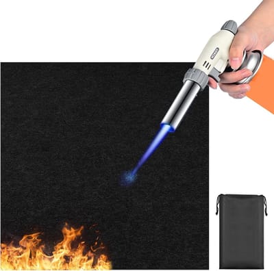 Vuurvaste onderlegger - Brandwerende mat - Terras beschermen - Hittebestendig tot 550°C - 50 x 50 cm - Zwart