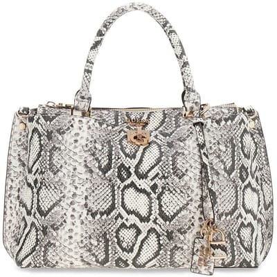 GUESS handtas schoudertas Bianca Girlfriend Satchel Natural Lichtgrijs