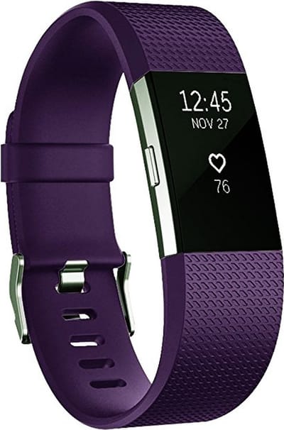 By Qubix - Compatible Fitbit bandje - Geschikt voor fitbit Charge 2 sportbandje - Maat: Large - Donker paars - Horlogeband - smartwatchbandje
