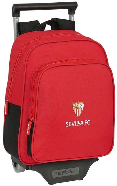Schoolrugzak met Wielen Sevilla Fútbol Club Zwart Rood 28 x 34 x 10 cm