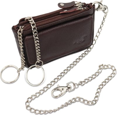 Sleuteltasjes - Sleuteletui - Sleuteletui heren - Sleuteltasje - Sleuteletui dames - Sleuteletui met rits - sleuteltasje heren - Safekeepers Sleuteltasjes donker bruin Ketting