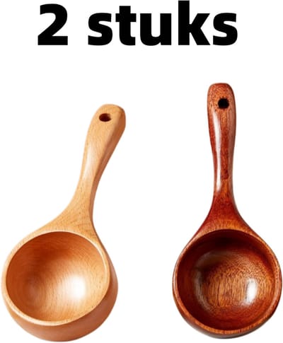 2 stuks - grote lepel - Ramenlepel - Eenvoudig - Soeplepel met lange steel voor huishoudelijk gebruik - 21 cm * 8 cm * 4 cm - Bruin
