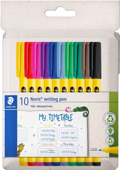 STAEDTLER Noris® writing pen 307 - Fineliner - kartonnen set met 10 kleuren