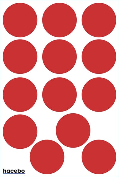 25 Kleine Glans Rood Ronde Stickers - Sluitstickers - Sluitzegel - Etiket - Beschrijfbaar - Doorsnede 2,5 cm - 25 mm